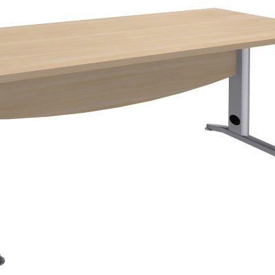 Bureau droit IDRA - L140 cm - Pieds alu - plateau imitation Chêne clair